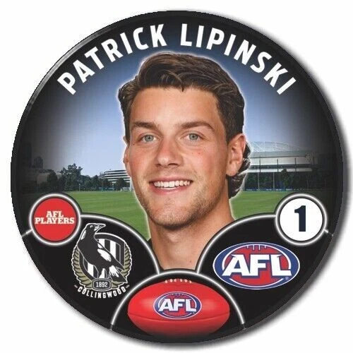 AFL COLLINGWOOD MAGPIES PATRICK LIPINSKI 2023 PLAYER BADGE - Picture 1 of 1