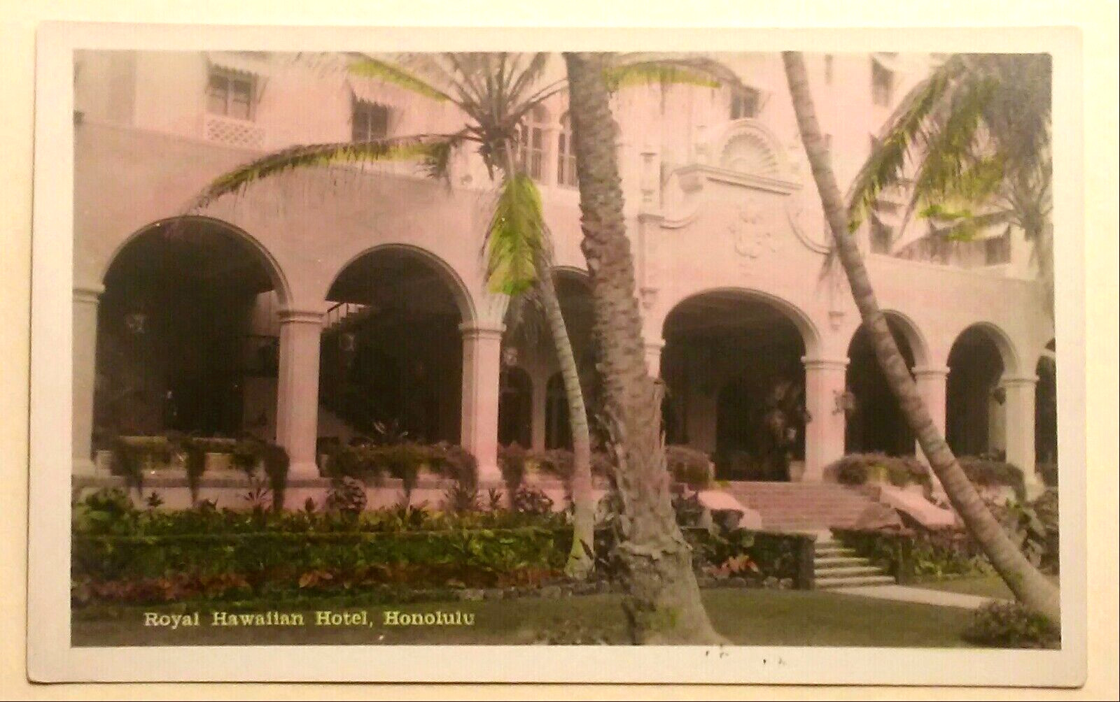 1930's Royal Hawaiian Hotel Waikiki TH Hawaii Tinted AZO RPPC
