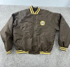 Vintage 90s Streetwear Mens XL Button Bomber Jacket Brown Union Made USA