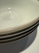 Corelle white round cereal bowls with gray trim set of 4