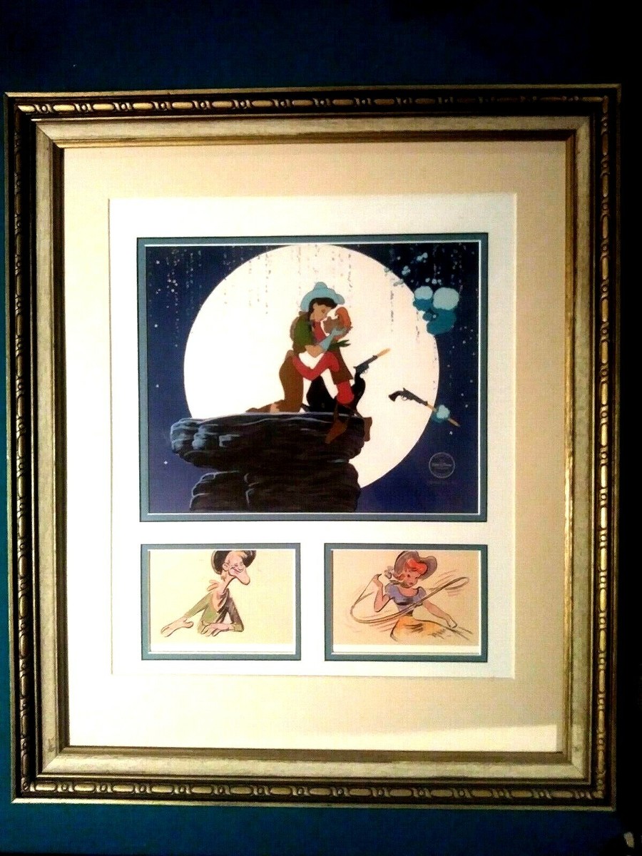 PECOS BILL AND SLUE FOOT SUE, DISNEY SERICEL, NEW, FRAMED,  w/CUSTOM BG