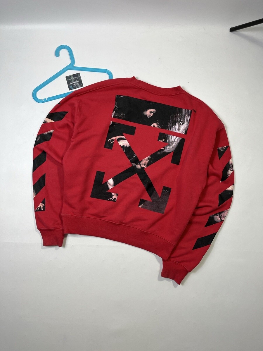 Caravaggio Arrows Over Sweatshirt Man Hoodie Red Off White Size S 