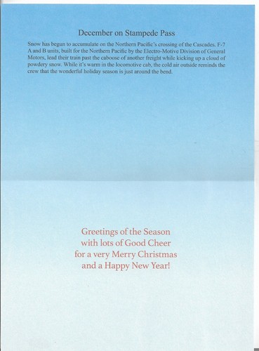 NEW LEANIN' TREE Christmas Card 4.75x6.75 Northern Pacific Stampede Pass Train - Picture 2 of 3