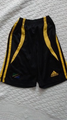 adidas black shorts with yellow stripes