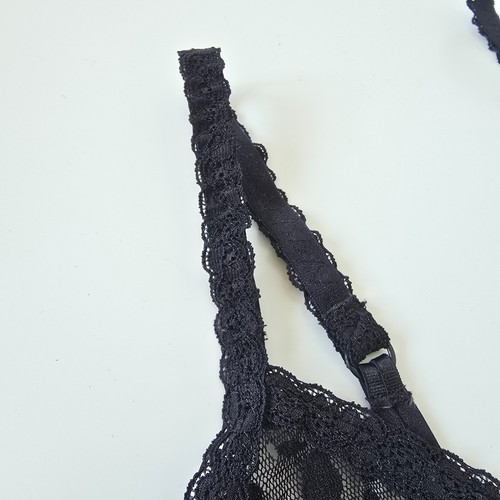 IMPRESIONANTE CONJUNTO SUJETADOR BRALET TANGA MUJER ALL SAINTS REGALIA ENCAJE NEGRO 12 M VINTAGE - Imagen 8 de 23