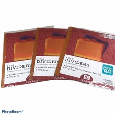 Lot Of 3 Pen And Gear Vibrant Colors Plastic 5 Tab Dividers New