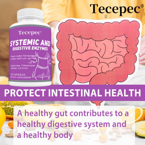 Systemic & Digestive Enzymes, Digestive & Gut Health, 30/60/120 Capsules - Picture 8 of 12