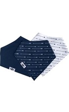 3 Pack Bandana Bibs Blue For Drooling Teething Eating, Soft Absorbent