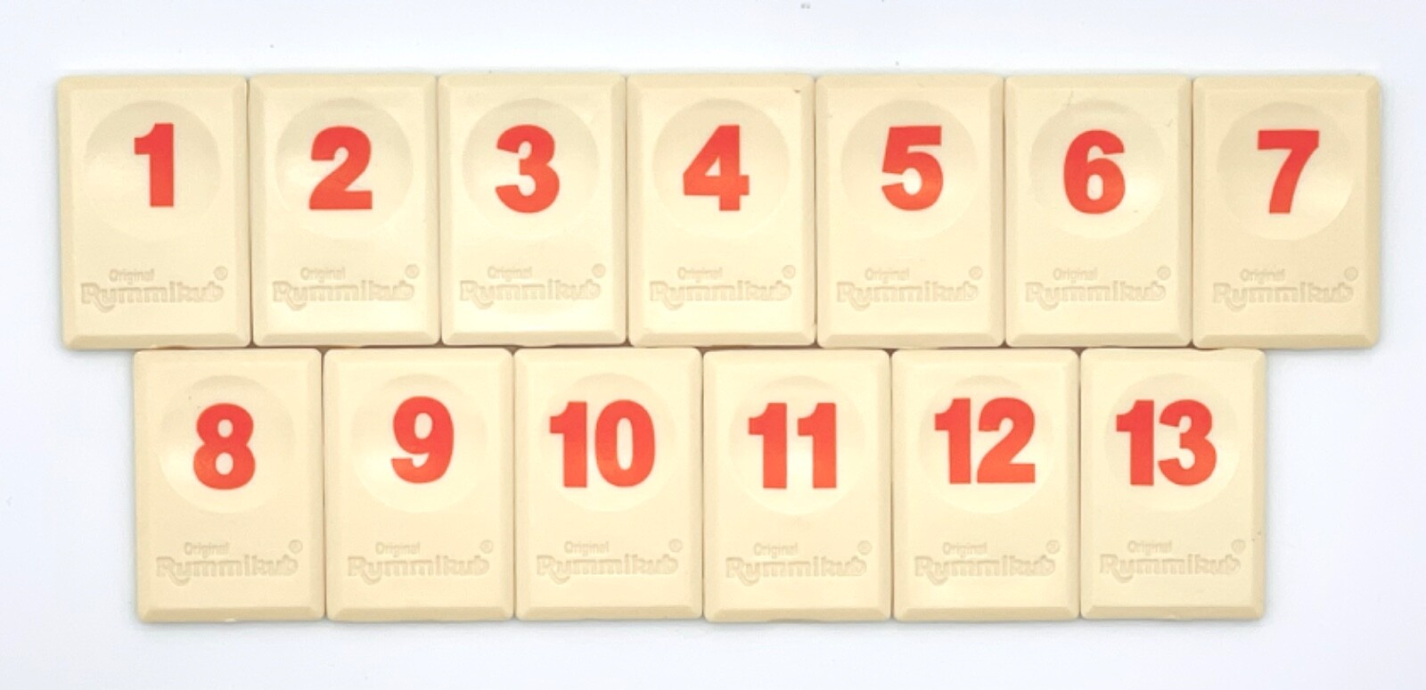 Rummikub Orange Number Replacement Tile Set Engraved Back Smooth Front