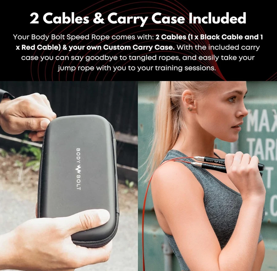 Speed Skipping Rope Ball Bearing Screw-Free Jump Rope 2 Speed Wire Cables Boxing - Image 3 of 4