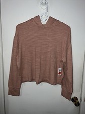 NWT Girls Old Navy Ribbed Hoodie Sweater Pink Mauve Peach Sz XL 14-16 