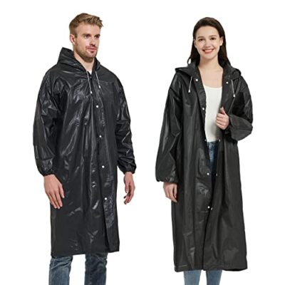 Impermeables Para La Lluvia Hombre Mujer Ponchos Con Capucha Negro  Impermeable