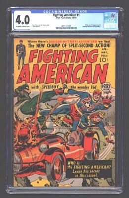 Fighting American 1   CGC 4.0   Origin and 1st App   Simon & Kirby Cover