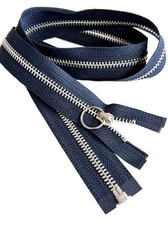 YKK 5 7" - 14" Aluminum Notch Ring Pull Non-Lock Metal Jacket Zipper Separating