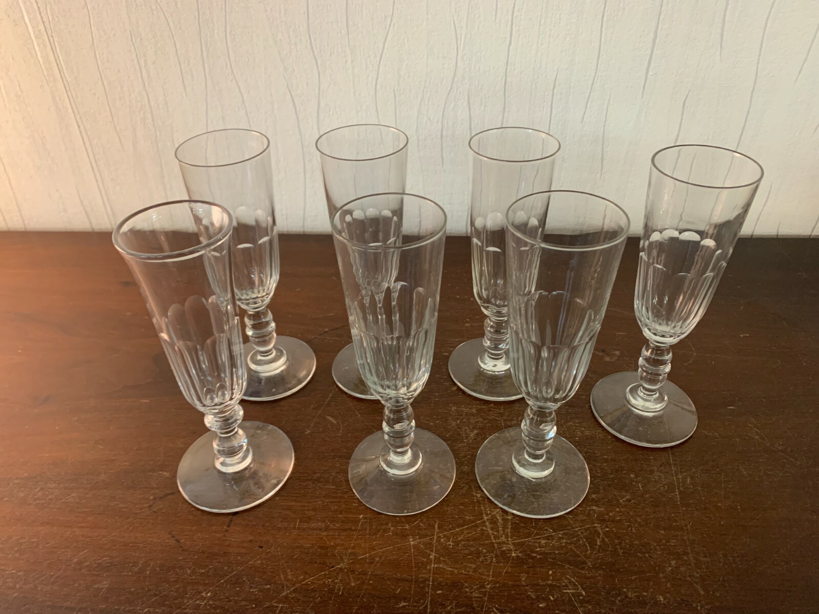 Set Of 7 Crystal Champagne Flutes (Price Of The Set)