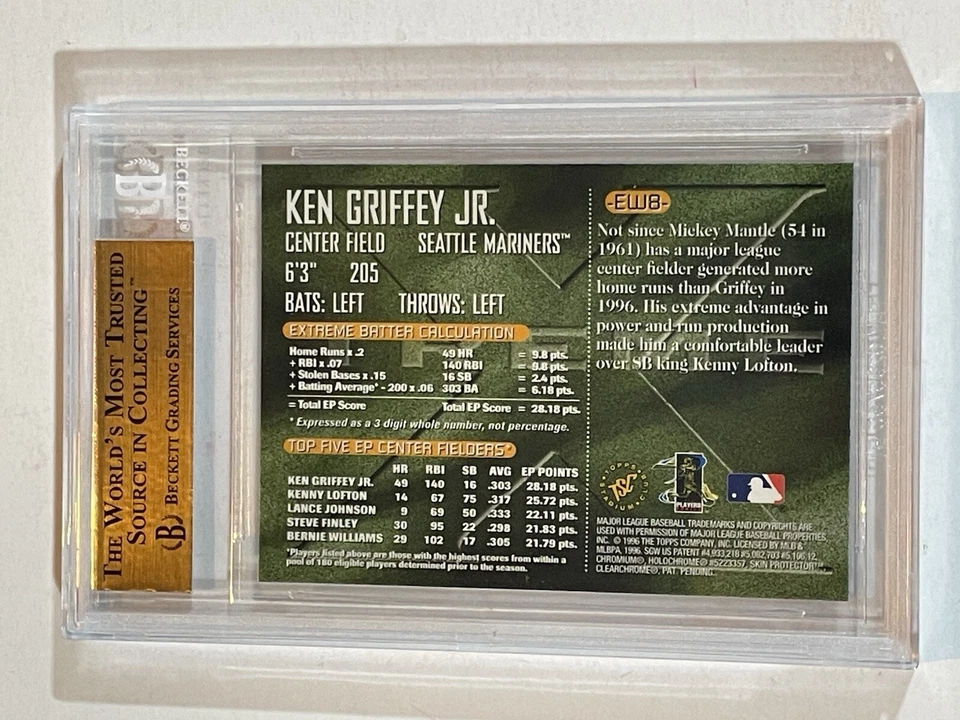 Griffey Jr 1996 Stadium Club Extreme Winners SILVER #EW8 BGS 9.5 W/10 Sub Beauty - Image 3 of 3