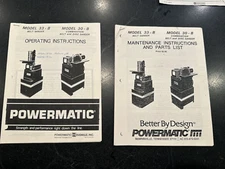Powermatic Model 30b & 33b Sander  Maintenance and Parts List Manuals