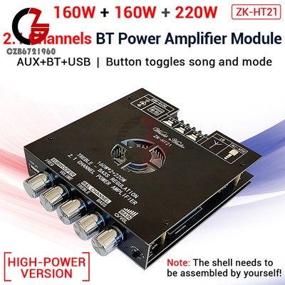 HT21 TB21 AUX Bluetooth 5.0 USB Stereo Audio Power Amplifier Board 2.1 Channel