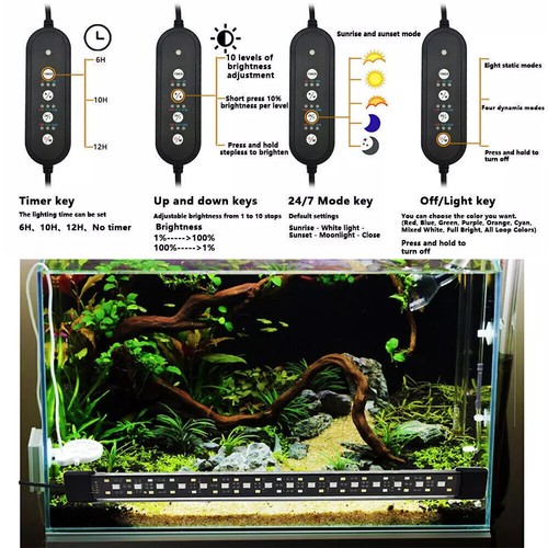 Aquarium Fish Tank Aquarium Light LED Waterproof Full Spectrum Aqua Lamp RGB UK - Picture 10 of 15
