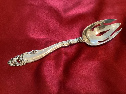 Decor by Gorham Sterling Silver Slotted Serving Spoon c. 1953