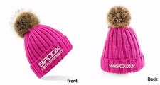 SPOOX MOTORSPORT Fuchsia Pink Chunky Beanie Hat DONATING TO Cancer Research UK