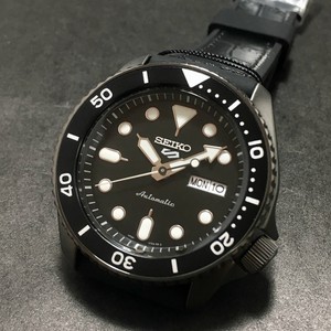 SEIKO 5 Automatic 100m SRPD65 SRPD65K3 Black Steel Leather Silicon Warranty  | eBay