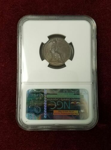 1821 Dot after Date Great Britain 1/4 Penny Farthing MS64 BN NGC - Picture 2 of 2