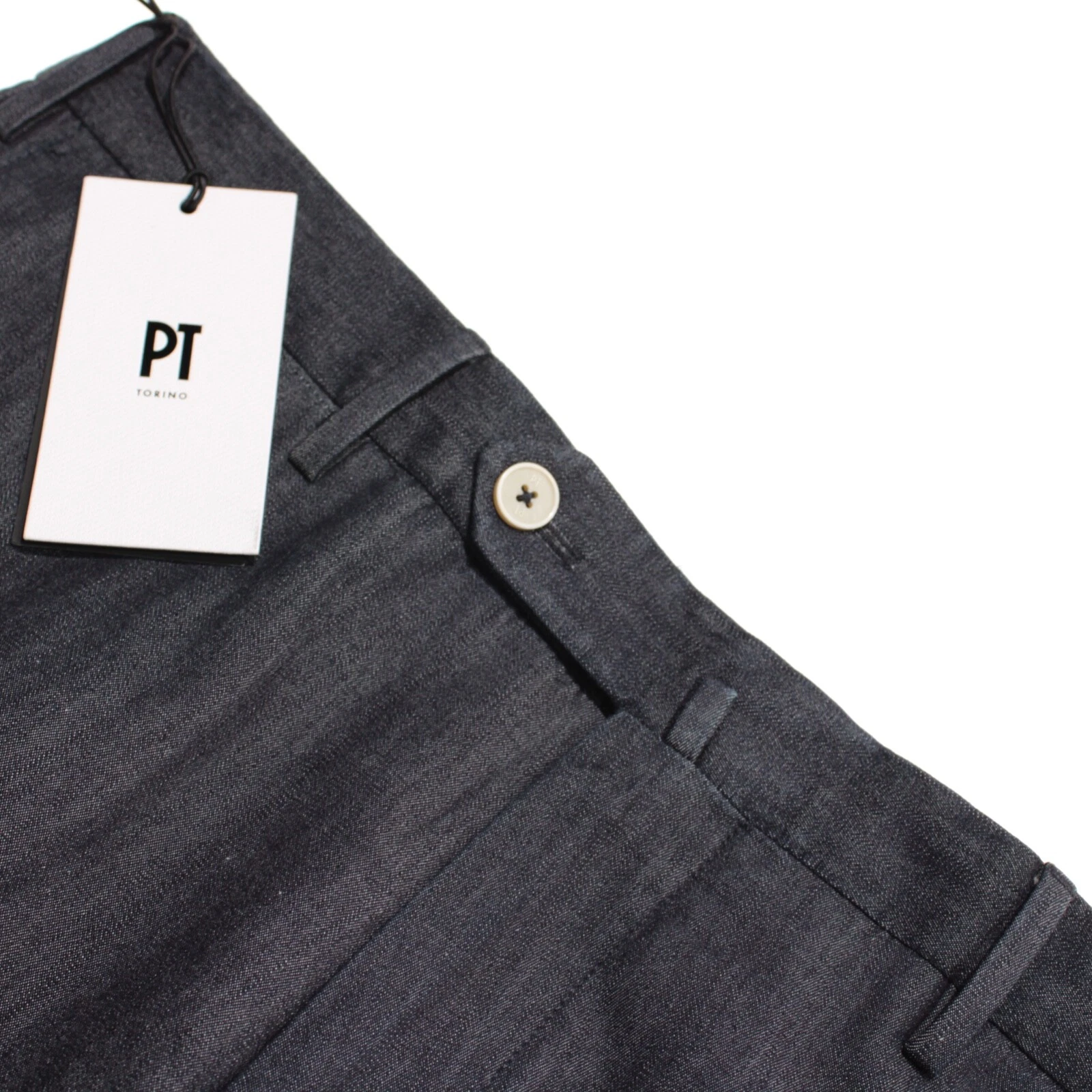 PT Torino NWT Casual Dress/Summer Pants Size 48 32 US In Dark Blue Cotton Blend