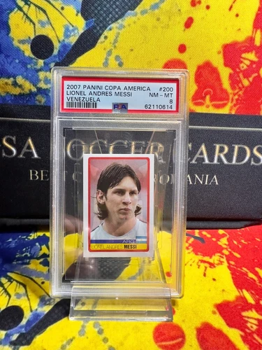 Panini 2007 Copa America Venezuela Sticker #200 Lionel Messi MINT PSA 8