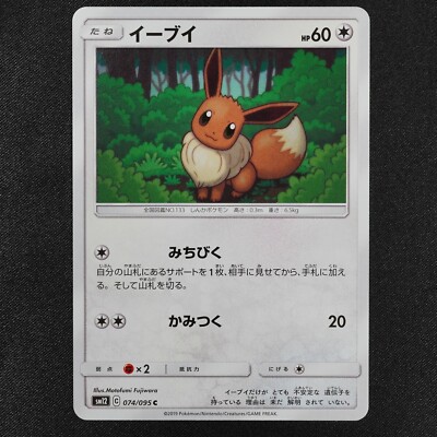 Pokemon Card Eevee 074/095 C Nintendo 2019 HP60 Japanese F2121 | eBay