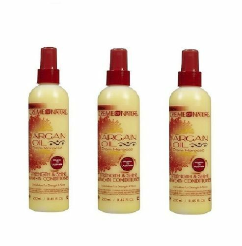 Lot de 3 soin sans rincage Creme of Nature à l'huile d'argan 250ml