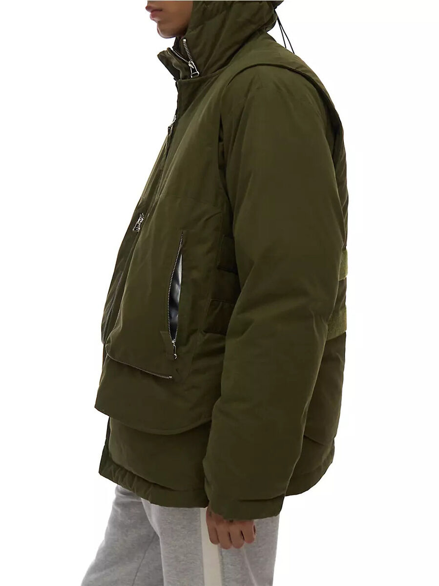 HELMUT LANG MEN'S SMALL DOUBLE-LAYER COTTON NYLON PUFFER HELMUT LANG MEN'S SMALL DOUBLE-LAYER COTTON NYLON PUFFER