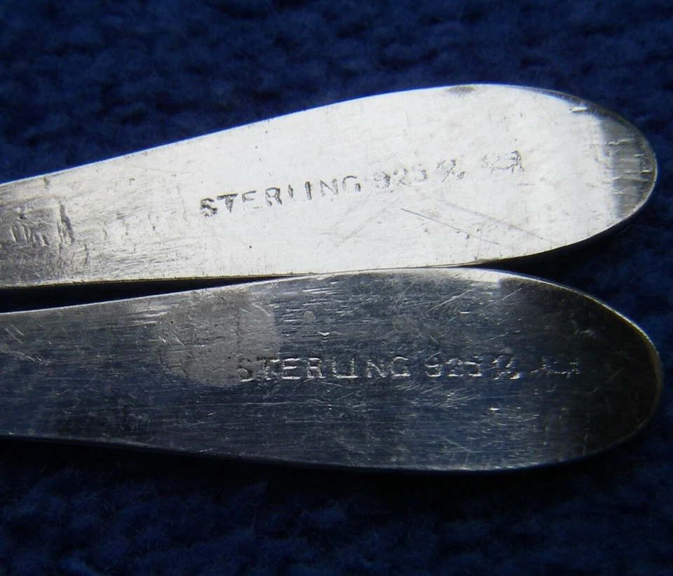 Juego 3 CUCHARAS DE SAL RODEN BROS Canadian Sterling - Patrón acanalado - Sin precio base Foto 4 de 4