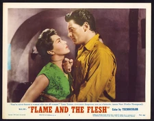 FLAME & THE FLESH Original Movie Lobby Card Poster Pretty Lana Turner Drama