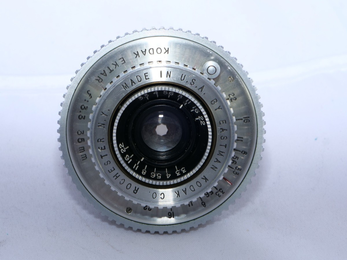 Kodak EKTRA 35mm/3.3 Ektar Compact Wide Angle lens. Case