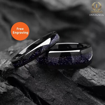 The Starlight - His and Hers Sandstein Hochzeit/Verlobung Wolfram Paar Ringe