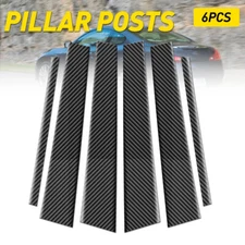 6pcs Carbon Fiber Door Pillar Posts Cover Trim For Infiniti G35 G37 Sedan 02-13