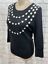 thumbnail 2  - Peck &amp; Peck Pure Cashmere Women&#039;s Small Black Pullover Sweater Necklace Design 