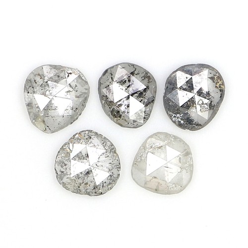 1.27 Ct Natural Loose Slice Diamond 4.95 MM Salt And Pepper Uncut Diamond LQ3077