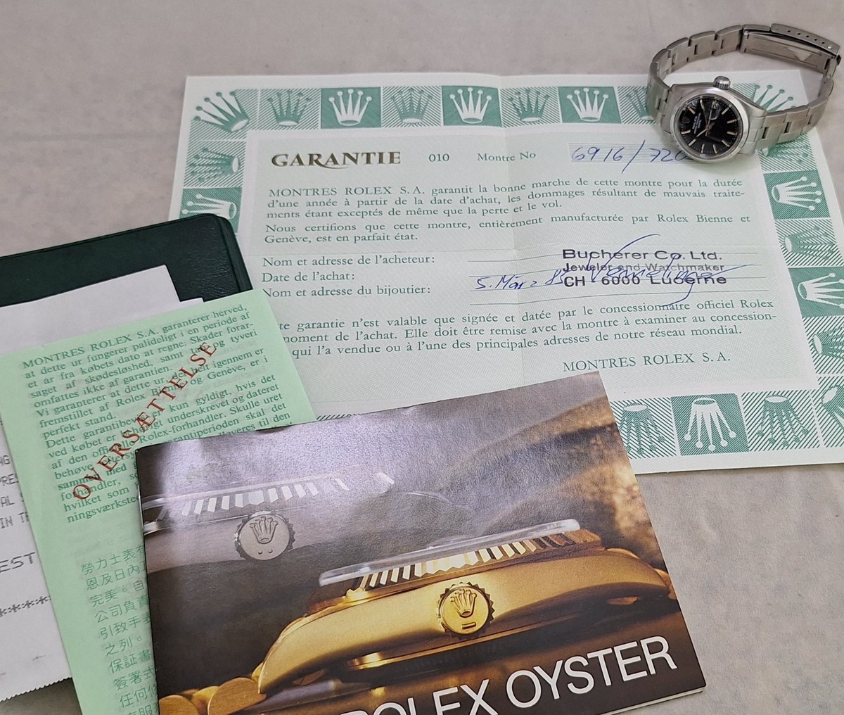 Rolex Oyster Perpetual Date 6916 ss Ladies Watch w Orig Papers
