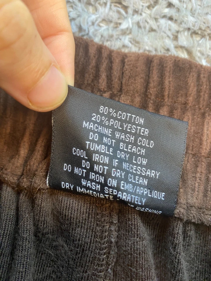 Pantalones Southpole DEFECTUOSOS De Colección Hombres Medianos Marrón Terciopelo Sueltos Cadera H G2U Foto 4 de 4