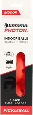 Gamma Photon Indoor Pickleballs, 26 Holes for Precise 3 Pack, Red 
