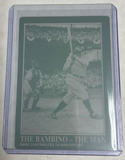 1/1 BABE RUTH 1993 MEGACARDS CONTRIBUTES WAR EFFORT CARD PRINTING PLATE BAMBINO