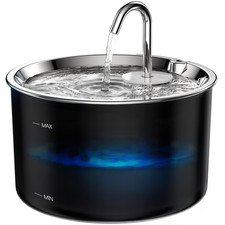 Cat Water Fountain Stainless Steel Lid, 3L/101Oz Pet Water Fountain, Dog Wate...