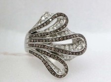 2.30CT Smoky Quartz White Simulated CZ Unique Engagement Ring In 935 Silver