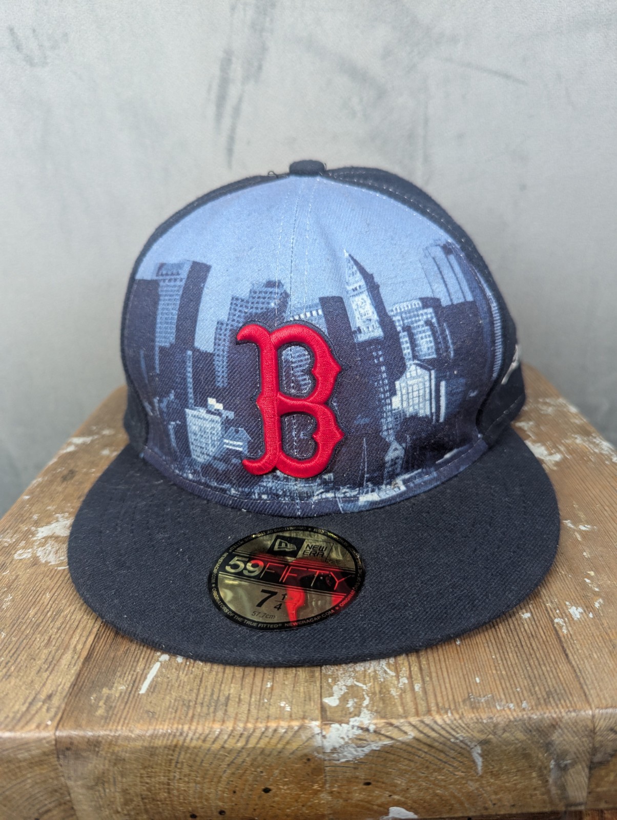 New Era Boston Red Sox City Edition 59fifty Fitted Hat Size 7 1/2 6 Panel image 2