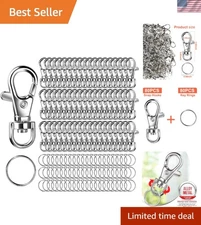 Versatile 160PCS Silver Keychain Clips & Rings - Ideal for Personalized Crafts