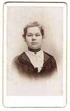 Photograph Portrait Young Lady in Elegant Blouse with Brooch 