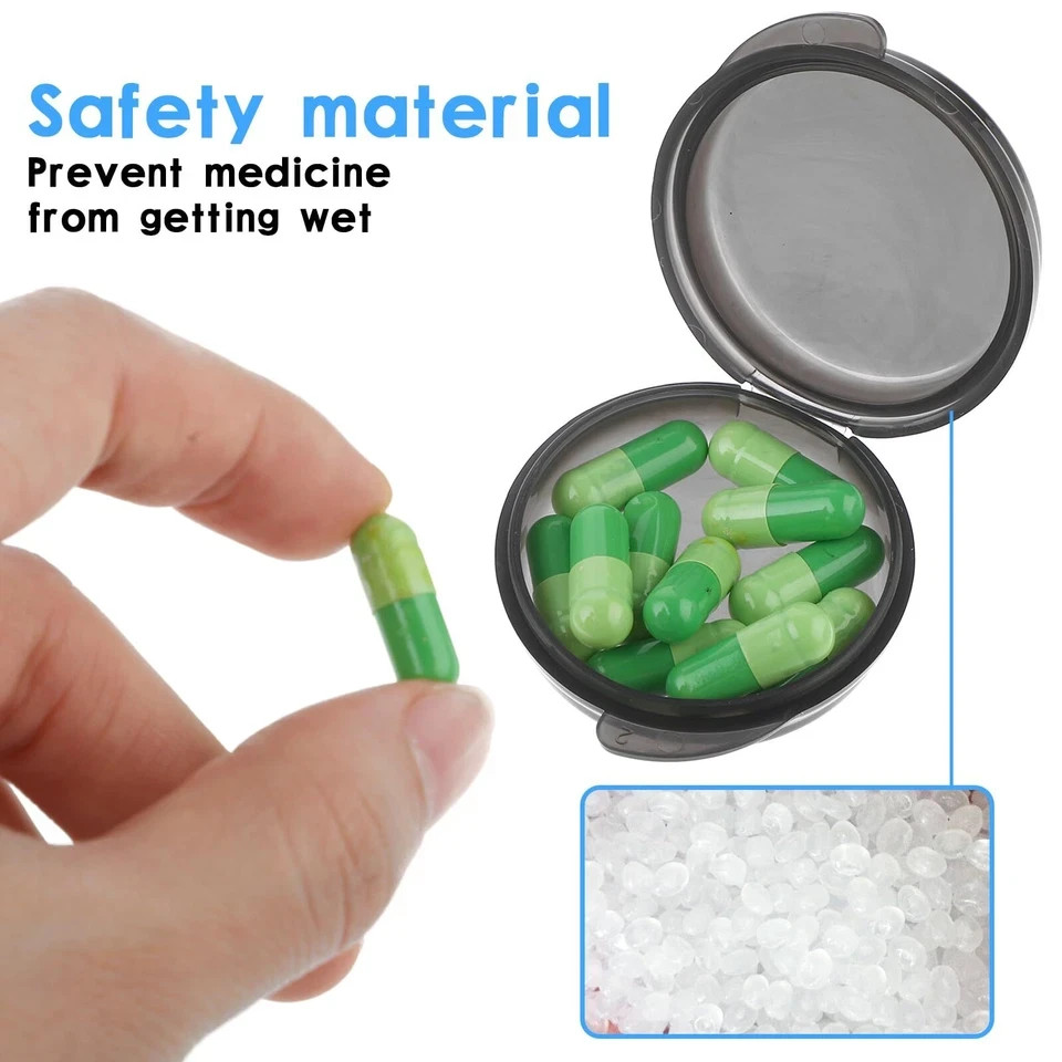 5PCS Small Pill Box,Travel Round Pill Case,Portable Pill Container Holder