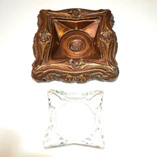 Vintage Rare 1974 Jaru California Pottery 2 Piece Ashtray 